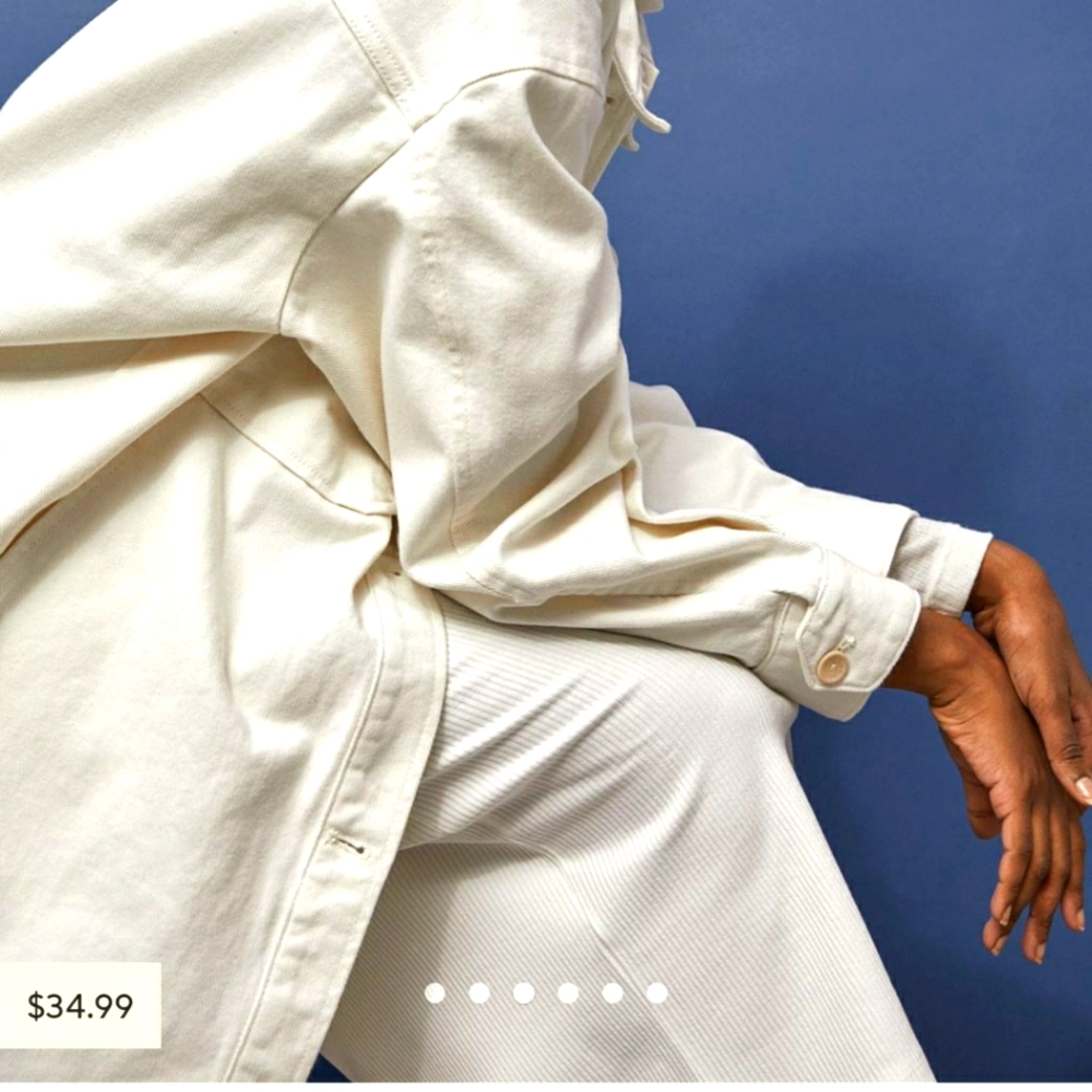H&M relaxed fit shirt jacket cotton twill